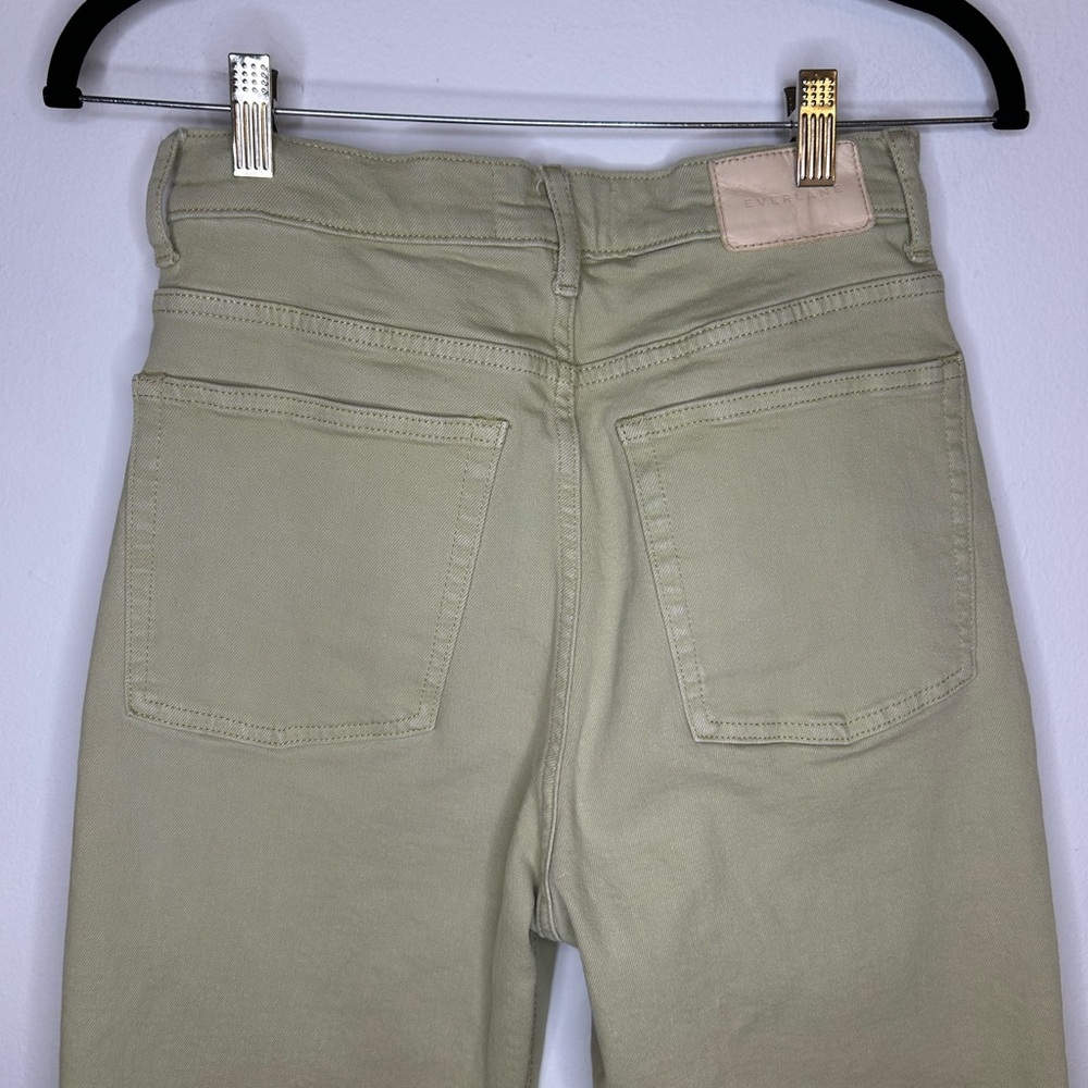 Everlane The Way High Cotton Straight Leg Jean in Light Green size 27 - Picture 7 of 9